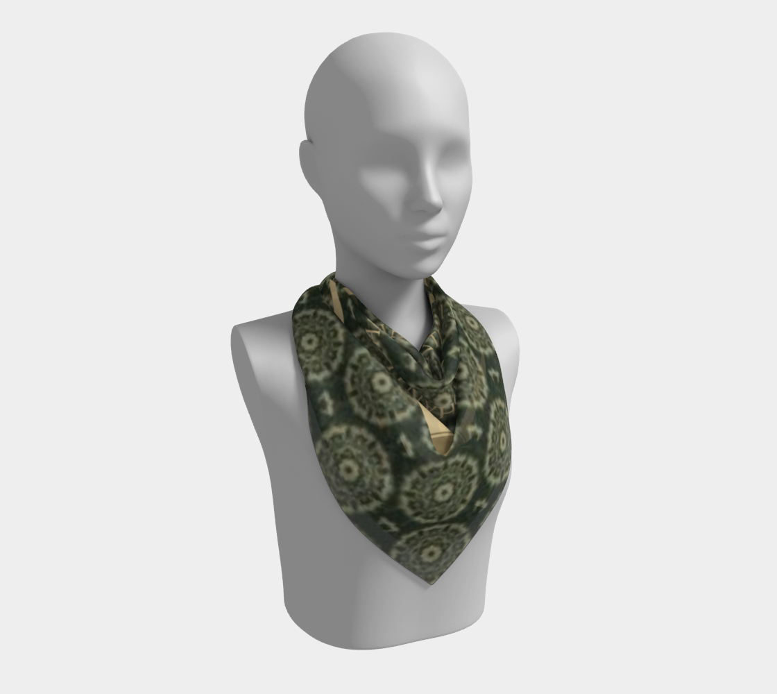 SILK SHANTI GREEN/TAN SCARF