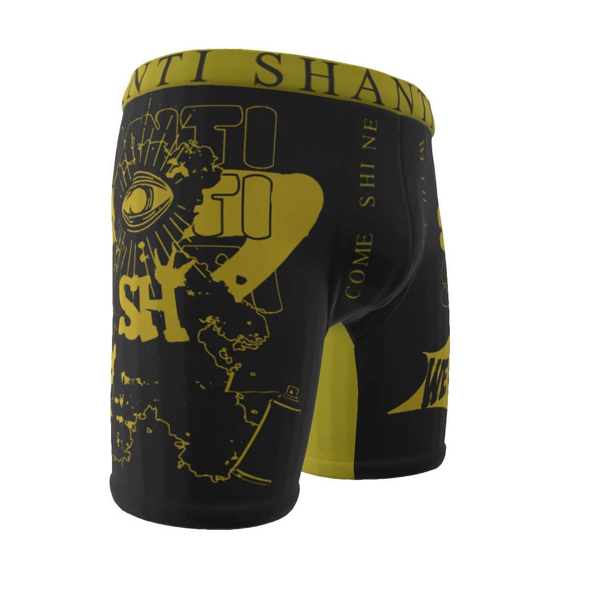 SHANTI BLK/YLLW GONE SHINING COMPRESSION UNDERWEAR