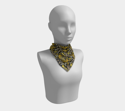 BLK/YELLOW SHANTI PREMIUM SILK SCARF