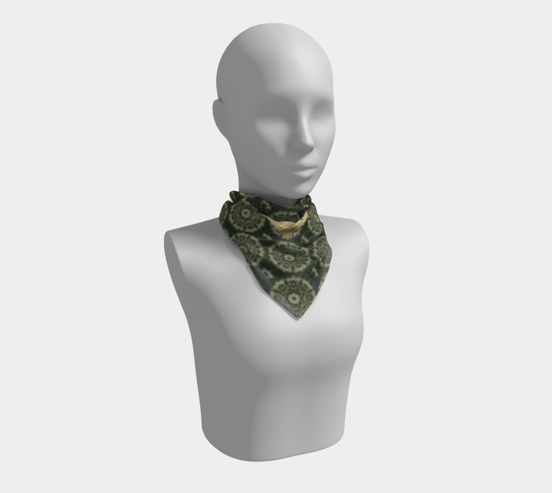 SILK SHANTI GREEN/TAN SCARF