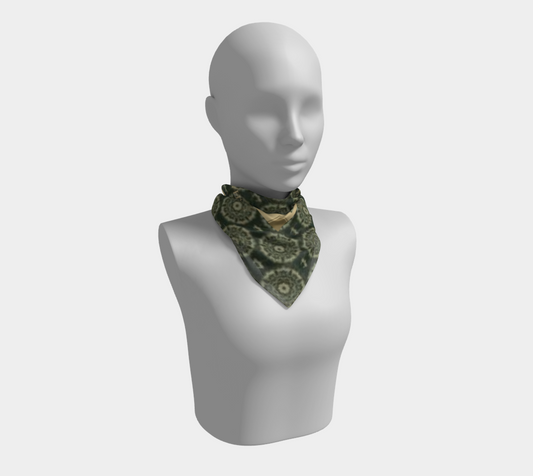 SILK SHANTI GREEN/TAN SCARF