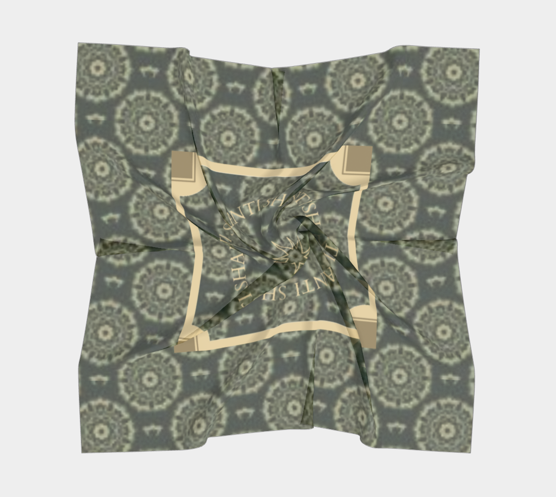 SILK SHANTI GREEN/TAN SCARF